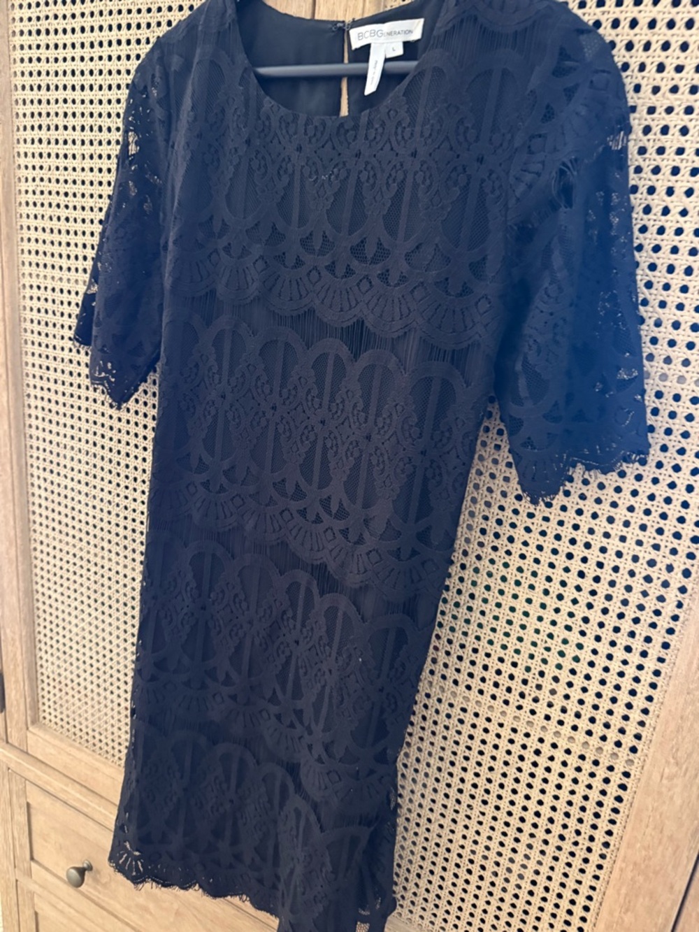 BCBGMaxAzria Black Lace Midi Dress